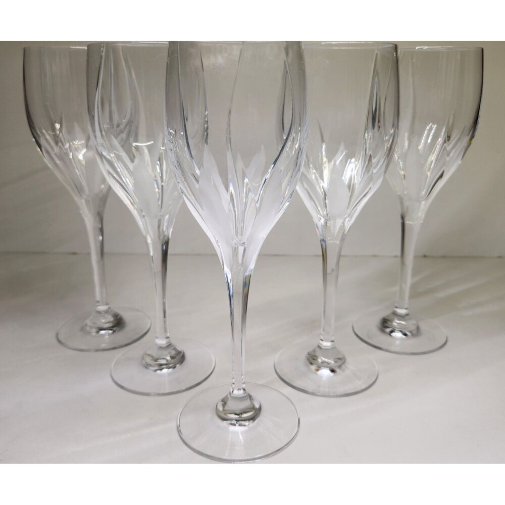 Set Of 5 Mikasa Flame D'Amore Water Goblets Glasses Wine 9" Discontinued - Picture 6 of 14